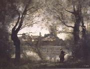 Jean Baptiste Camille  Corot Mantes (mk11) oil painting reproduction